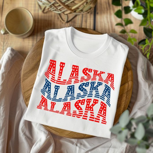 Patriottisch Alaska Rood en Blauw Boho T-shirt