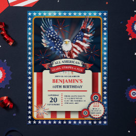 Patriottisch All American Eagle Verjaardagsfeestje Kaart