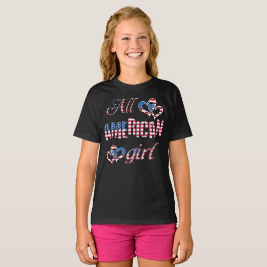 Patriottisch All American Girl Shirt (Voorkant volledig)