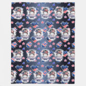 Patriottisch Alle Amerikaanse Mama Messy Bun Fleece Deken (Voorkant)