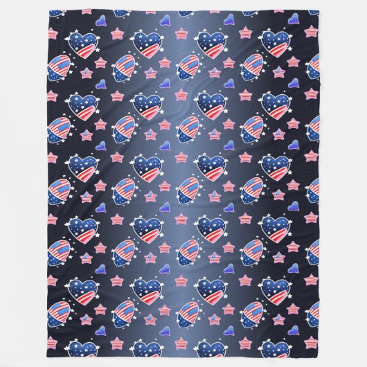 Patriottisch Alle Amerikaanse Mama Messy Bun Fleece Deken (Voorkant)