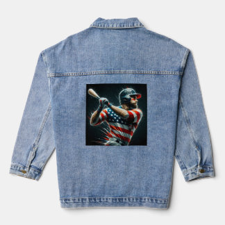 Patriottisch American Baseball Denim Jacket