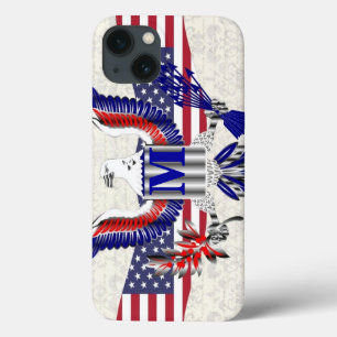 Patriottisch American Eagle gepersonaliseerd monog Case-Mate iPhone Case