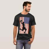 Patriottisch American Flag Basketball Dunk Design T-shirt (Voorkant volledig)