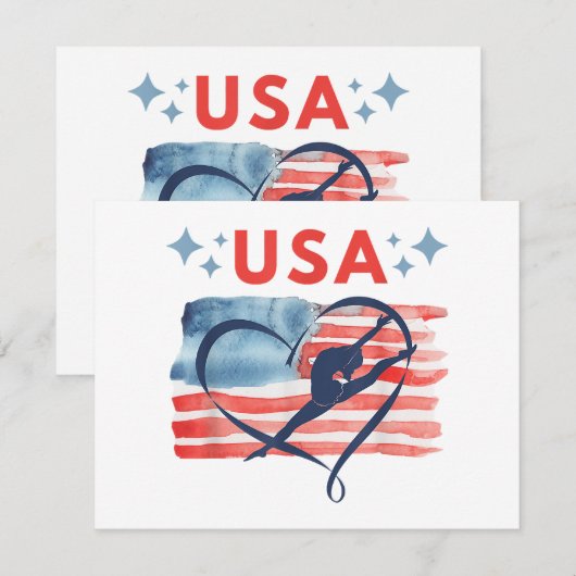 Patriottisch American Flag Gymnastiek Ontwerp voor (Voorkant / Achterkant)