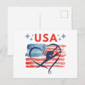 Patriottisch American Flag Gymnastiek Ontwerp voor Briefkaart (Voorkant / Achterkant)