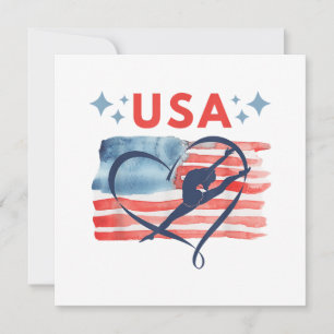 Patriottisch American Flag Gymnastiek Ontwerp voor Kaart