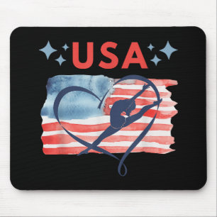 Patriottisch American Flag Gymnastiek Ontwerp voor Muismat