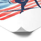 Patriottisch American Flag Gymnastiek Ontwerp voor Poster (Hoek)