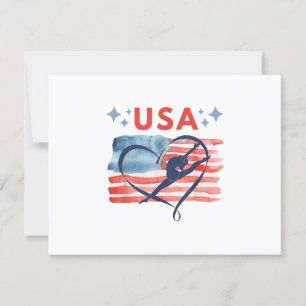 Patriottisch American Flag Gymnastiek Ontwerp voor RSVP Kaartje