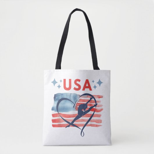 Patriottisch American Flag Gymnastiek Ontwerp voor Tote Bag (Voorkant)