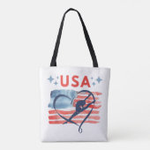 Patriottisch American Flag Gymnastiek Ontwerp voor Tote Bag (Achterkant)