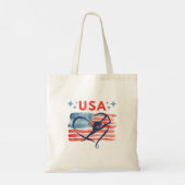 Patriottisch American Flag Gymnastiek Ontwerp voor Tote Bag (Achterkant)