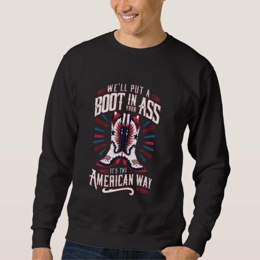 Patriottisch American Way Cowboy Boot Design Trui (Voorkant)