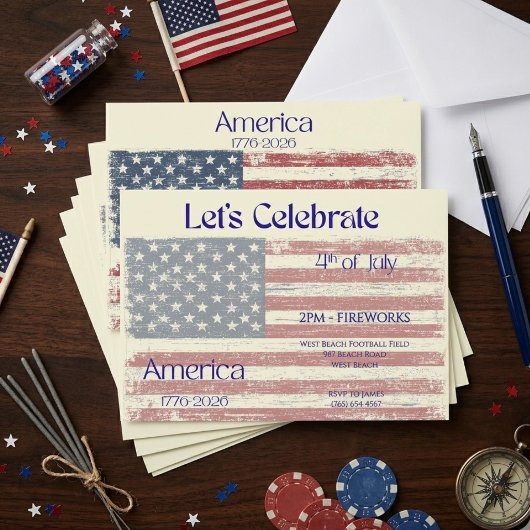 Patriottisch Amerika 1776 - 2026 Vlagviering In Kaart