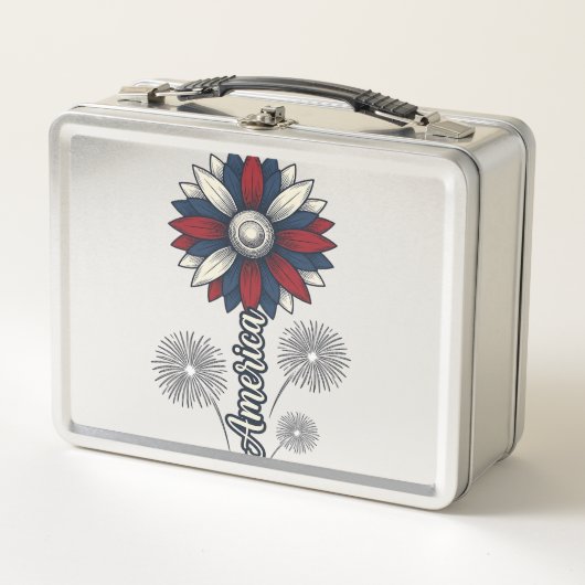 Patriottisch Amerika Bloem Vuurwerk Vector Design_ (Voorkant)