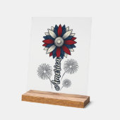 Patriottisch Amerika Bloem Vuurwerk Vector Design_ Acryl Bord (Hoek)