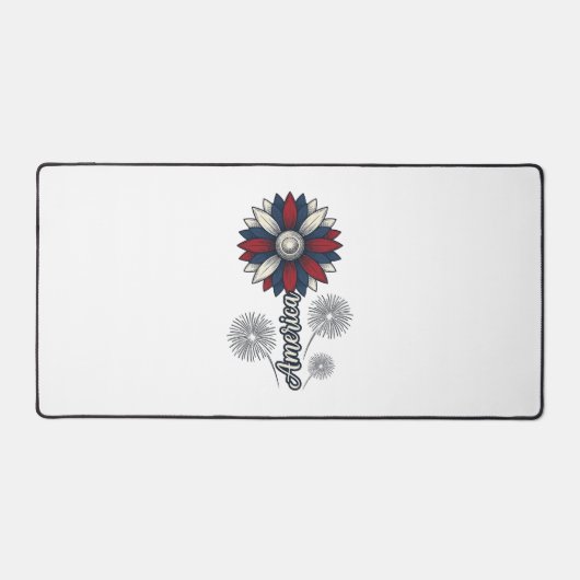 Patriottisch Amerika Bloem Vuurwerk Vector Design_ Bureaumat (Voorkant)