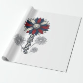 Patriottisch Amerika Bloem Vuurwerk Vector Design_ Cadeaupapier (Uitgerold)