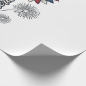 Patriottisch Amerika Bloem Vuurwerk Vector Design_ Cadeaupapier (Hoek)