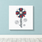 Patriottisch Amerika Bloem Vuurwerk Vector Design_ Canvas Afdruk (Insitu (Houten vloer))
