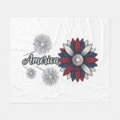 Patriottisch Amerika Bloem Vuurwerk Vector Design_ Fleece Deken (Voorkant (Horizontaal))