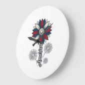 Patriottisch Amerika Bloem Vuurwerk Vector Design_ Grote Klok (Hoek)