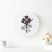 Patriottisch Amerika Bloem Vuurwerk Vector Design_ Grote Klok (Huis)