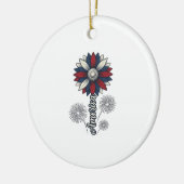 Patriottisch Amerika Bloem Vuurwerk Vector Design_ Keramisch Ornament (Links)
