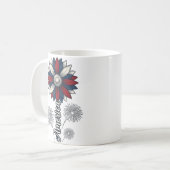 Patriottisch Amerika Bloem Vuurwerk Vector Design_ Koffiemok (Voorkant links)