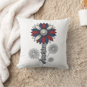 Patriottisch Amerika Bloem Vuurwerk Vector Design_ Kussen (Deken)