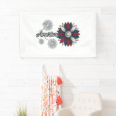 Patriottisch Amerika Bloem Vuurwerk Vector Design_ Spandoek (Insitu)