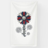 Patriottisch Amerika Bloem Vuurwerk Vector Design_ Spandoek (Verticaal)