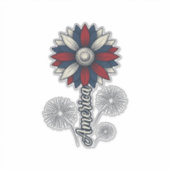 Patriottisch Amerika Bloem Vuurwerk Vector Design_ Sticker (Voorkant)