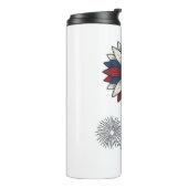 Patriottisch Amerika Bloem Vuurwerk Vector Design_ Thermosbeker (Gedraaid links)