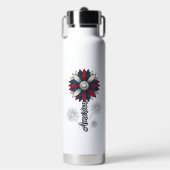 Patriottisch Amerika Bloem Vuurwerk Vector Design_ Waterfles (Voorkant)