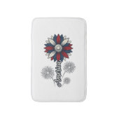 Patriottisch Amerika Bloem Vuurwerk Vector Ontwerp Badmat (Voorkant Verticaal)