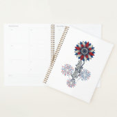 Patriottisch Amerika Bloem Vuurwerk Vintage Ontwer Planner (Display)