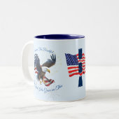 Patriottisch Amerika de prachtige Mok Eagle Flag (Voorkant links)