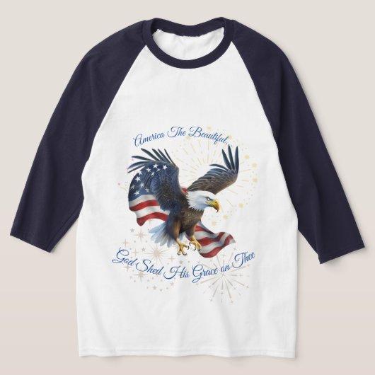 Patriottisch Amerika: De prachtige Shirt Eagle Fla (Laagn)