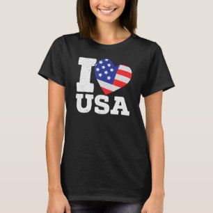 Patriottisch Amerika Ik hou van USA vlag 4th of Ju T-shirt