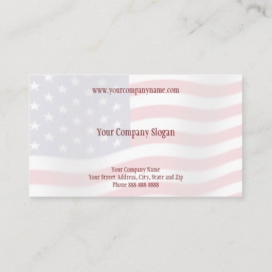 Patriottisch Amerika Overheid Non-Profit Business Visitekaartje (Achterkant)