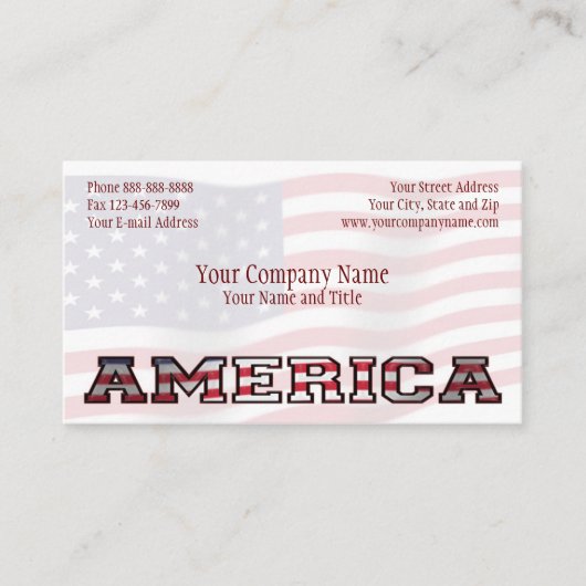 Patriottisch Amerika Overheid Non-Profit Business Visitekaartje (Voorkant)