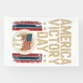 Patriottisch Amerika Overwinningsdag Embleem met S Spandoek (Horizontaal)