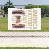 Patriottisch Amerika Overwinningsdag Embleem met S Spandoek (Insitu)