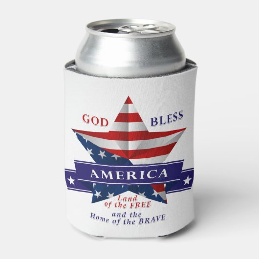 Patriottisch Amerika Star-ontwerp (v3) Blikjeskoeler (Blikje Voorkant)