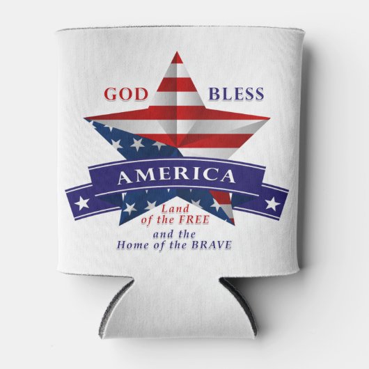 Patriottisch Amerika Star-ontwerp (v3) Blikjeskoeler (Voorkant)
