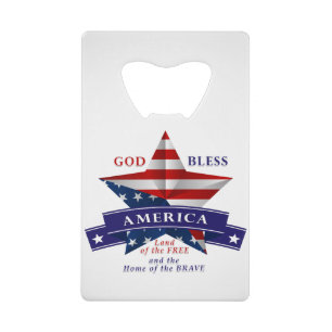 Patriottisch Amerika Star-ontwerp (v3) Creditkaart Flessenopener