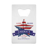 Patriottisch Amerika Star-ontwerp (v3) Creditkaart Flessenopener (Achterkant)
