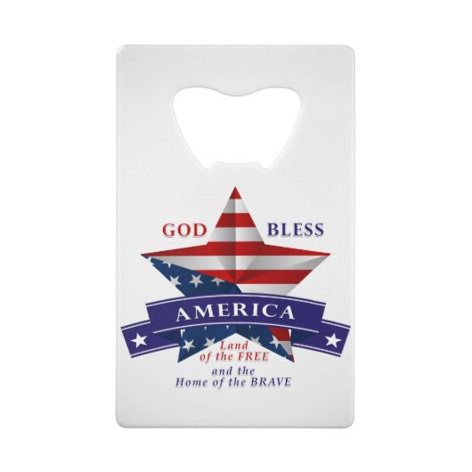 Patriottisch Amerika Star-ontwerp (v3) Creditkaart Flessenopener (Achterkant)